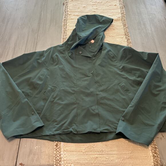 Fabletics Hunter Green Cropped Erica Full Zip Hooded Jacket Women’s Sz XXL - Picture 1 of 12